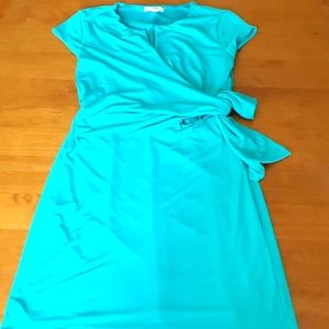 NY & Co sea green wrap dress,  size small